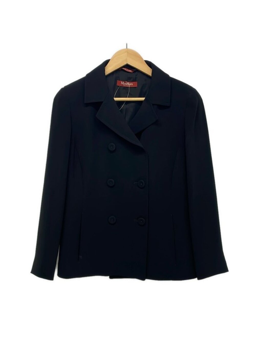 Max Mara Studio Jacket Black Long Sleeve All Seasons JP 42